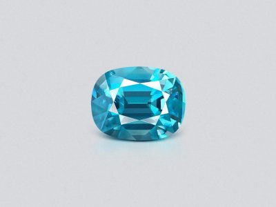 Cushion-cut blue zircon 5.46 carats, Cambodia  photo