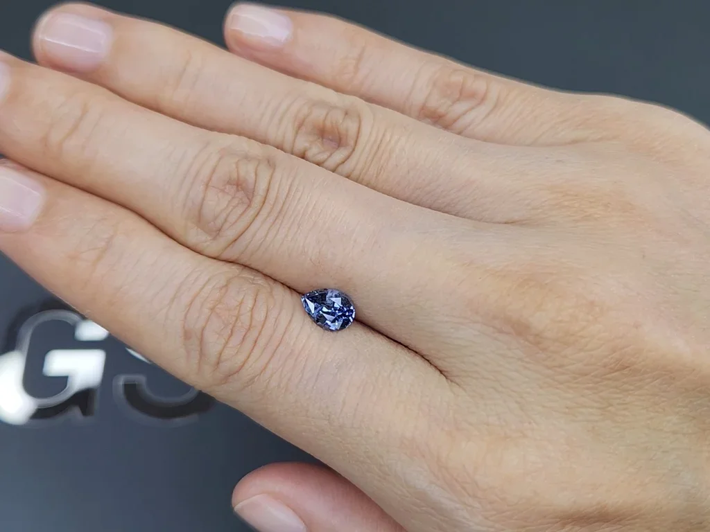 Unheated pear shaped blue sapphire 1.00 carats, Madagascar Image №2