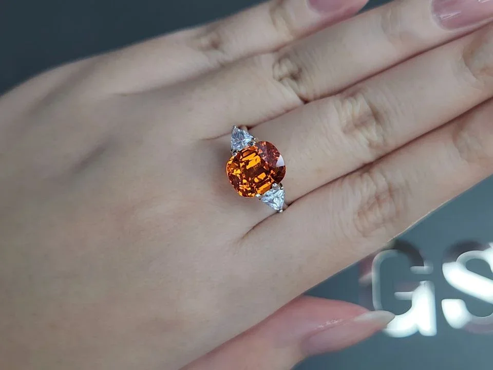 Fanta color spessartine garnet in cushion cut 5.73 carats, Africa Image №5