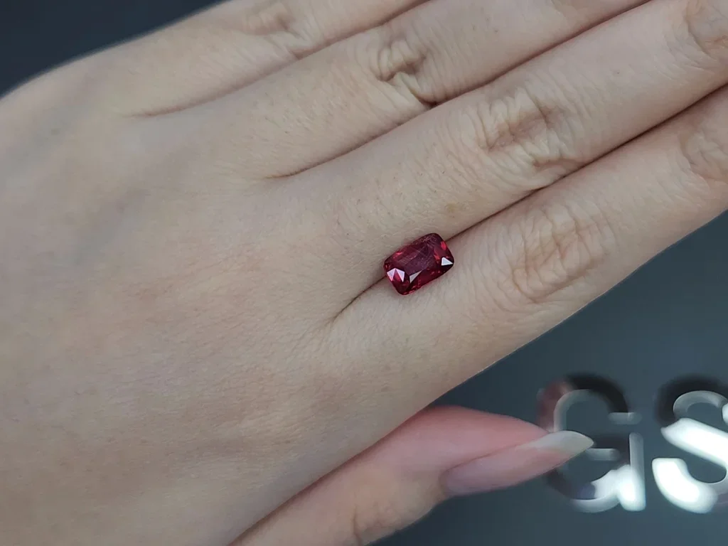 Unheated ruby in cushion cut 2.09 carats, Mozambique Image №2