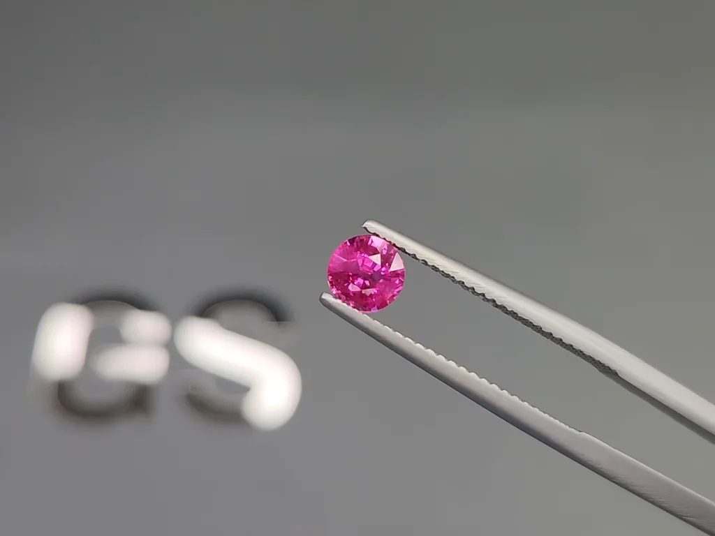 Unheated ruby round cut 0.77 carats, Mozambique Image №3