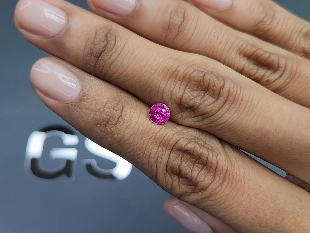 Unheated ruby round cut 0.77 carats, Mozambique Image №2