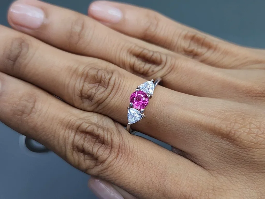 Unheated ruby round cut 0.77 carats, Mozambique Image №5