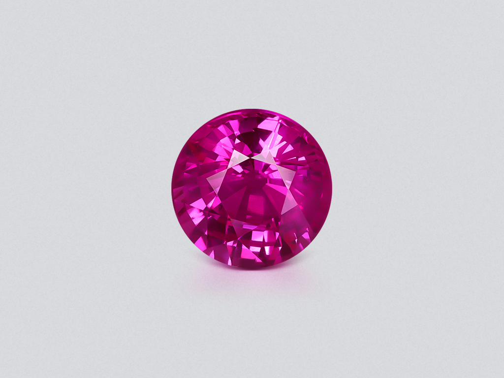 Unheated ruby round cut 0.77 carats, Mozambique Image №1