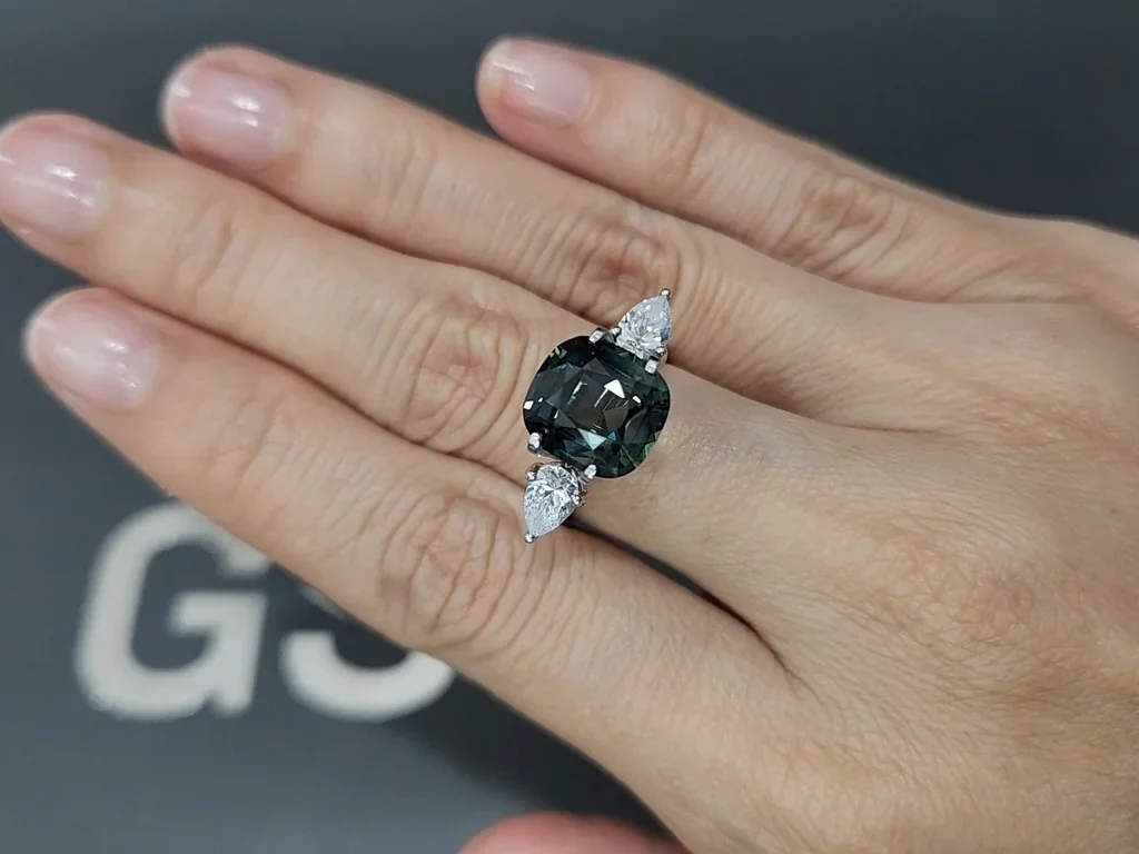 Unheated sapphire Teal cushion cut 5.54 carats, Sri Lanka Image №5