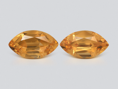Pair of garnets hessonites marquise cut  5.86 carats, Africa photo