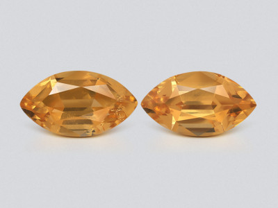 Pair of garnets hessonites marquise cut  5.86 carats, Africa photo