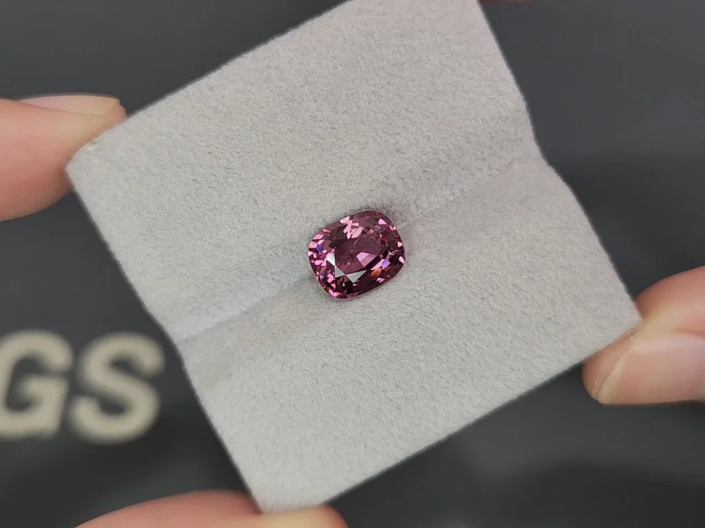 Purple spinel cushion cut 2.64 carats, Vietnam Image №4