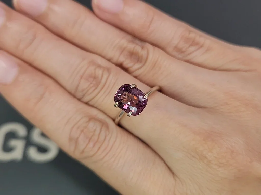 Purple spinel cushion cut 2.64 carats, Vietnam Image №5