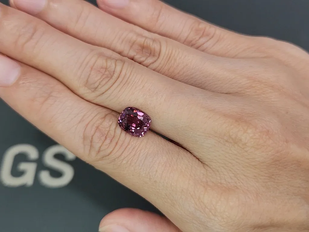 Purple spinel cushion cut 2.64 carats, Vietnam Image №2
