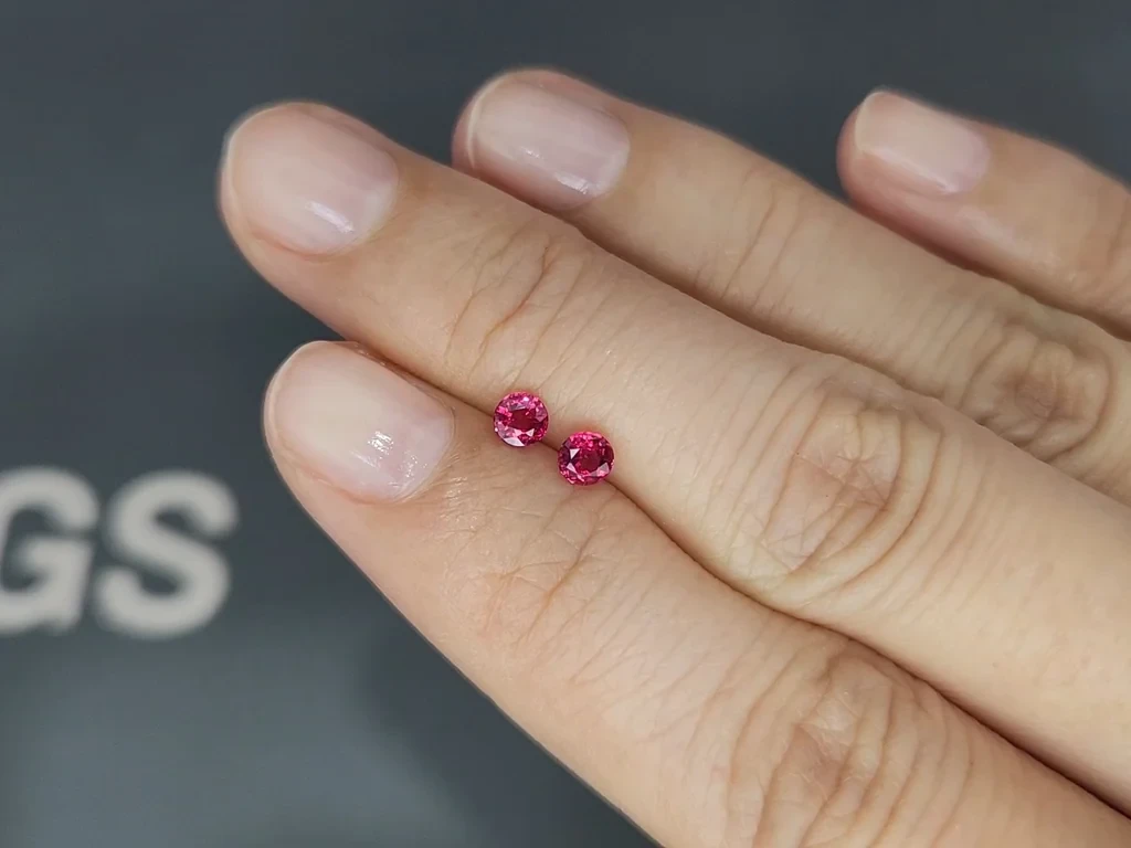 Pair of rubies Pigeon Blood Red round cut 0.51 carats, Mozambique  Image №2