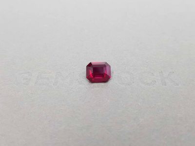Unheated Pigeon blood red ruby in octagon cut 2.08 ct, Mozambique photo