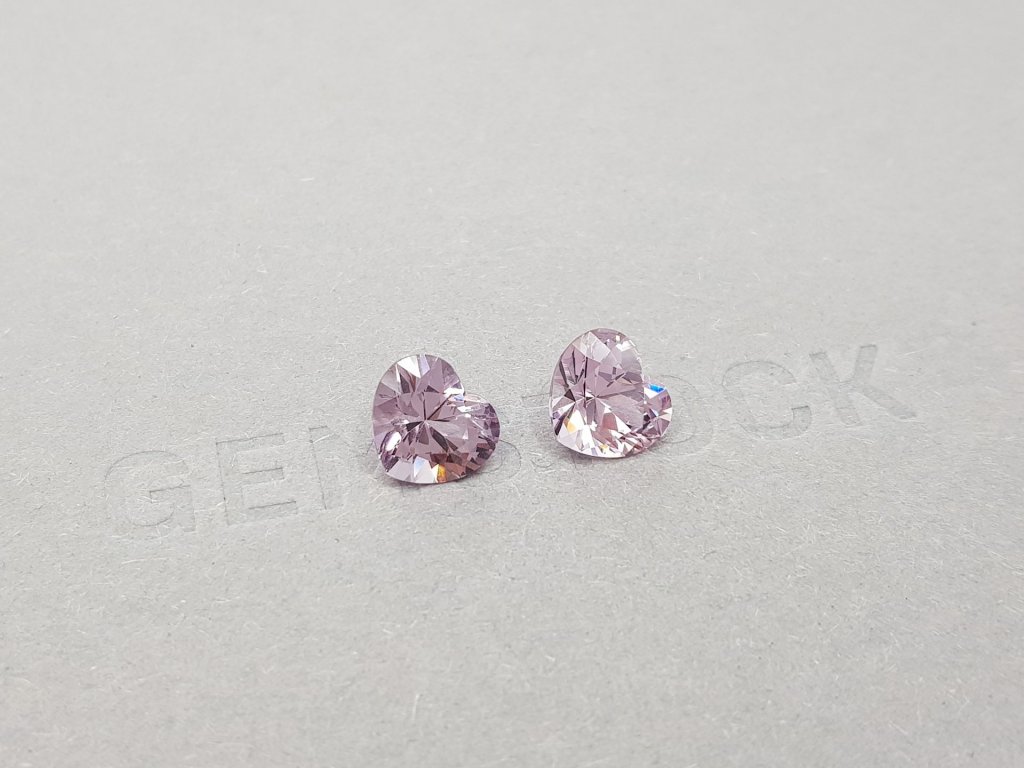 Pair of pink Tanzanian heart shape spinels 3.85 carats Image №2