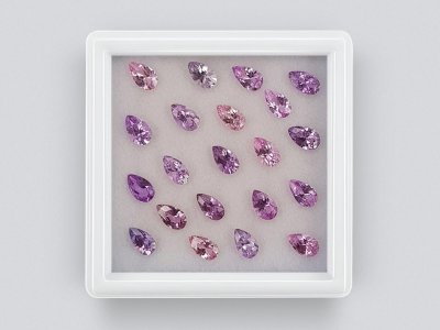 Set of calibrated sapphires 5x3 mm in pear cut 4.90 carats/21 pcs. photo