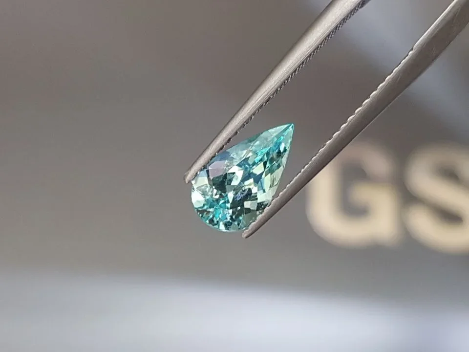 Neon blue Paraiba tourmaline in pear cut 1.51 carats, Mozambique Image №3