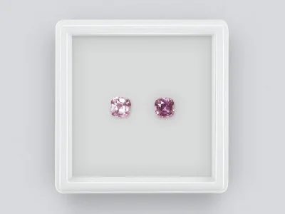 Pair of cushion cut spinels 1.43 ct, Tajikistan photo