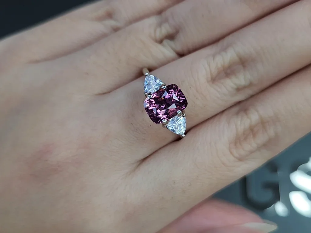 Purple spinel cushion cut 3.07carats,Tanzania Image №5