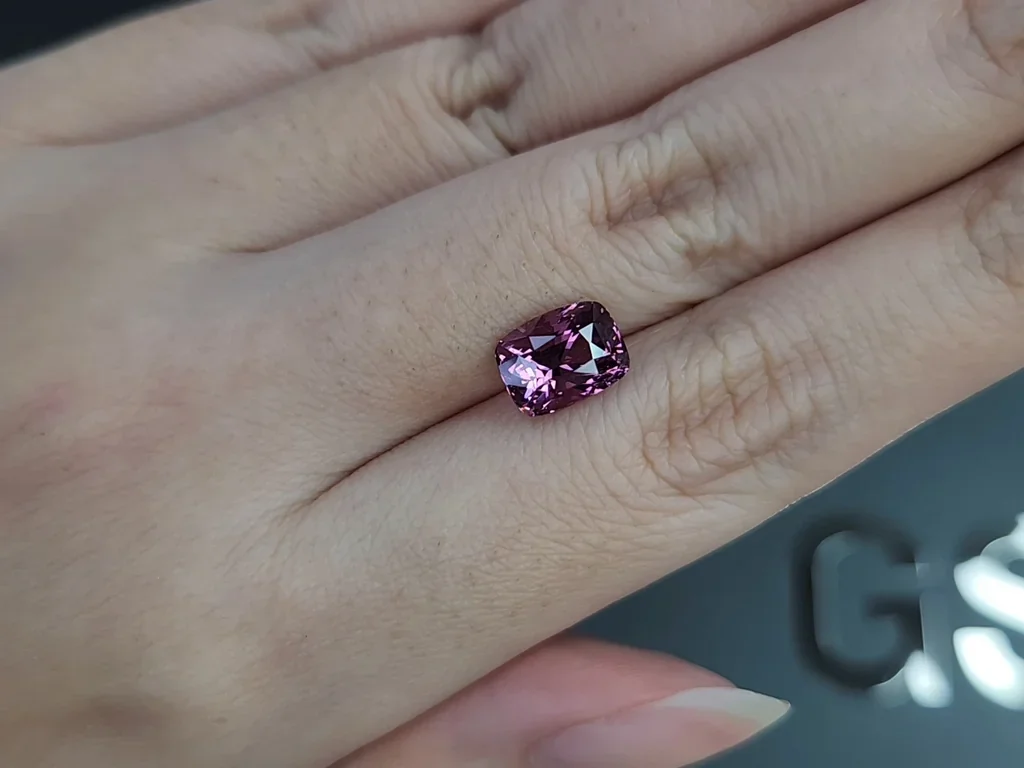 Purple spinel cushion cut 3.07carats,Tanzania Image №2