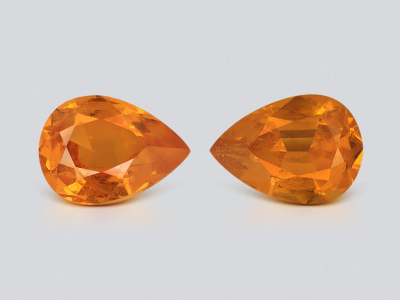 Pair of spessartines pear cut 2.89 carats, Tanzania photo