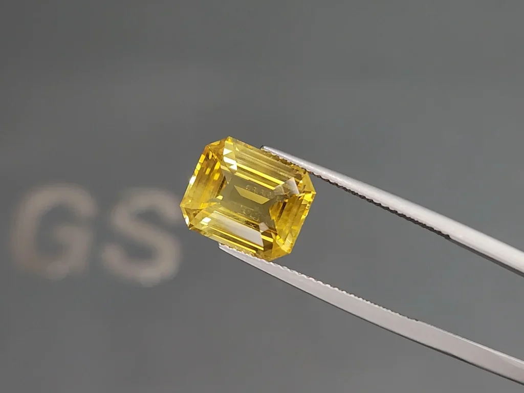 Unheated sapphire Vivid Yellow octagon cut 7.07 carats, Sri Lanka Image №3