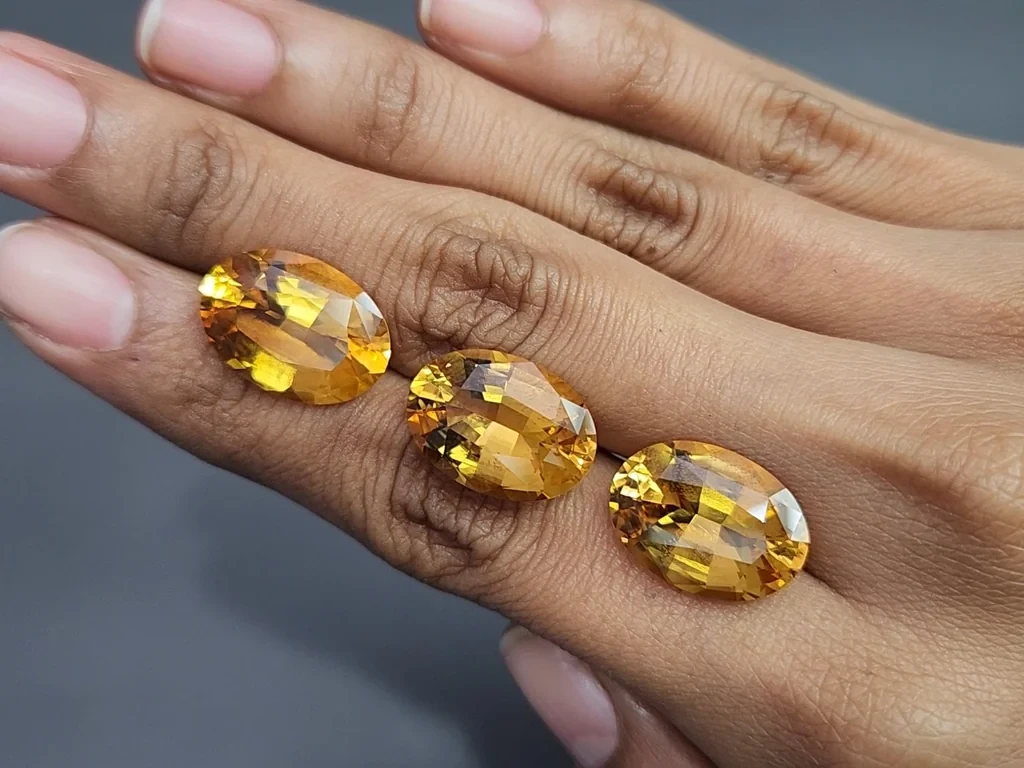 Set citrine high precision oval cut 29.05 carats, Africa Image №2