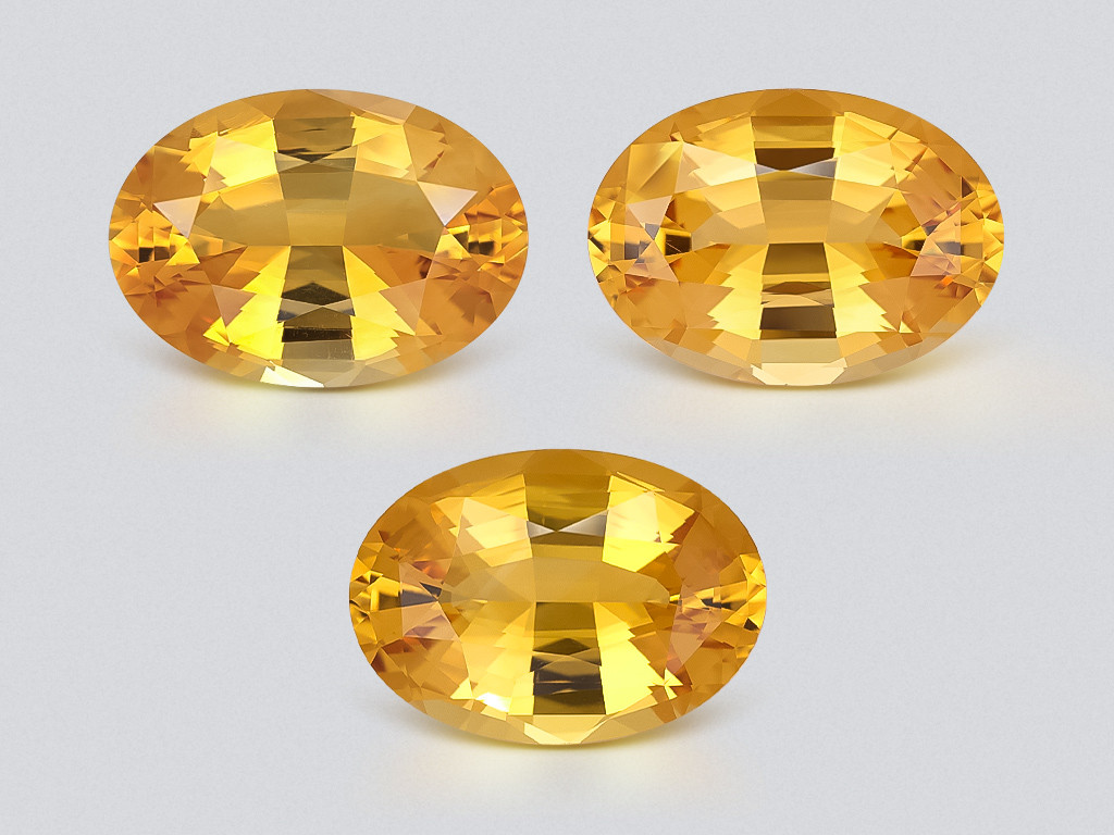 Set citrine high precision oval cut 29.05 carats, Africa Image №1
