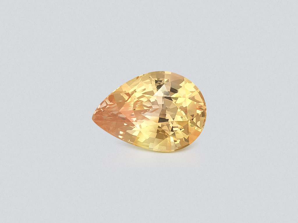 Unheated orangy-yellow sapphire in pear cut  2.05 carats, Sri Lanka Image №1