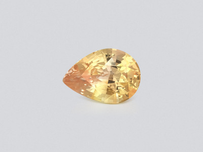 Unheated orangy-yellow sapphire in pear cut  2.05 carats, Sri Lanka photo