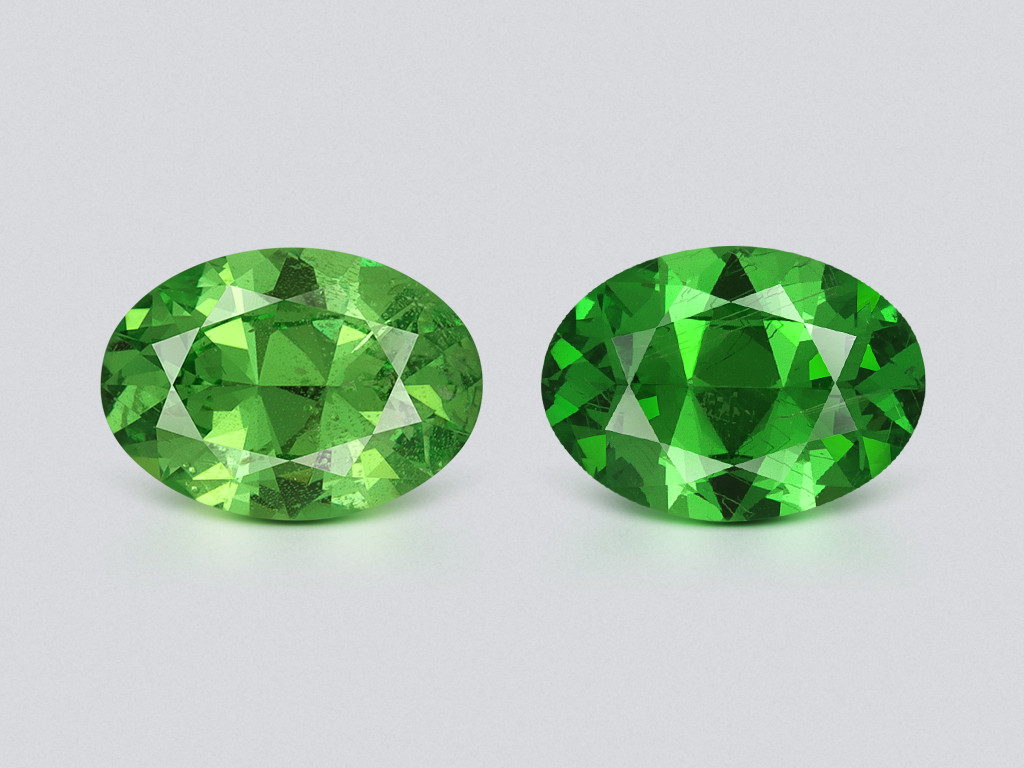 Pair of tsavorites oval cut 1.37 carats, Tanzania Image №1