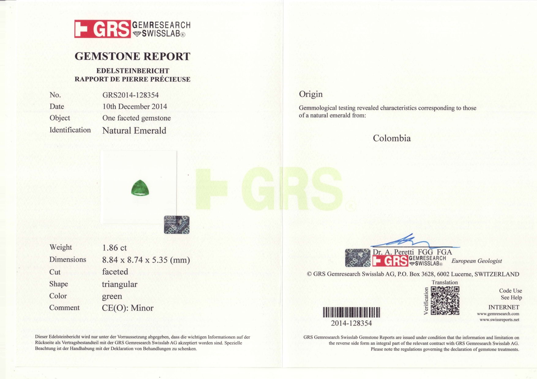 Colombian emerald 1.86 ct, GRS Image №7