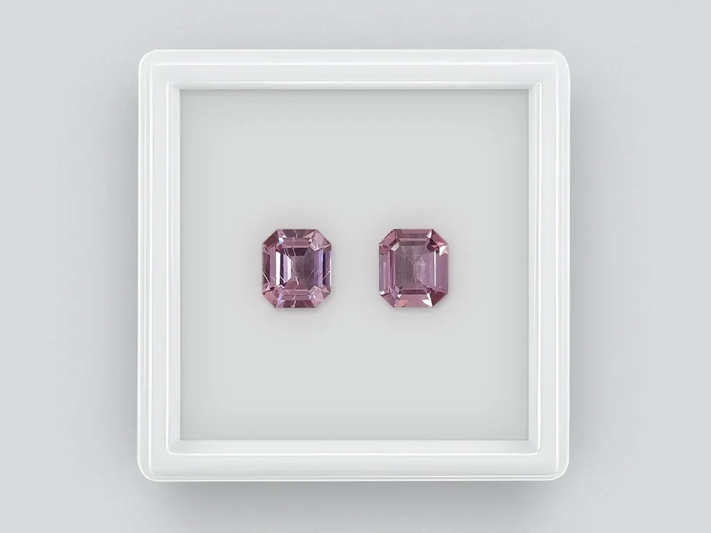 Pair of octagon cut pink spinels 2.74 ct, Burma Image №1