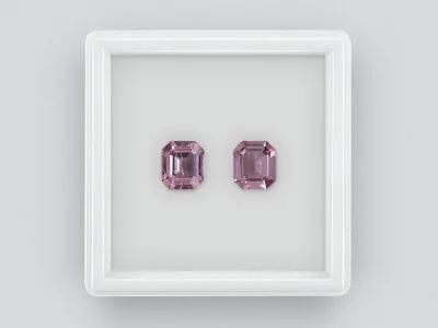 Pair of octagon cut pink spinels 2.74 ct, Burma photo