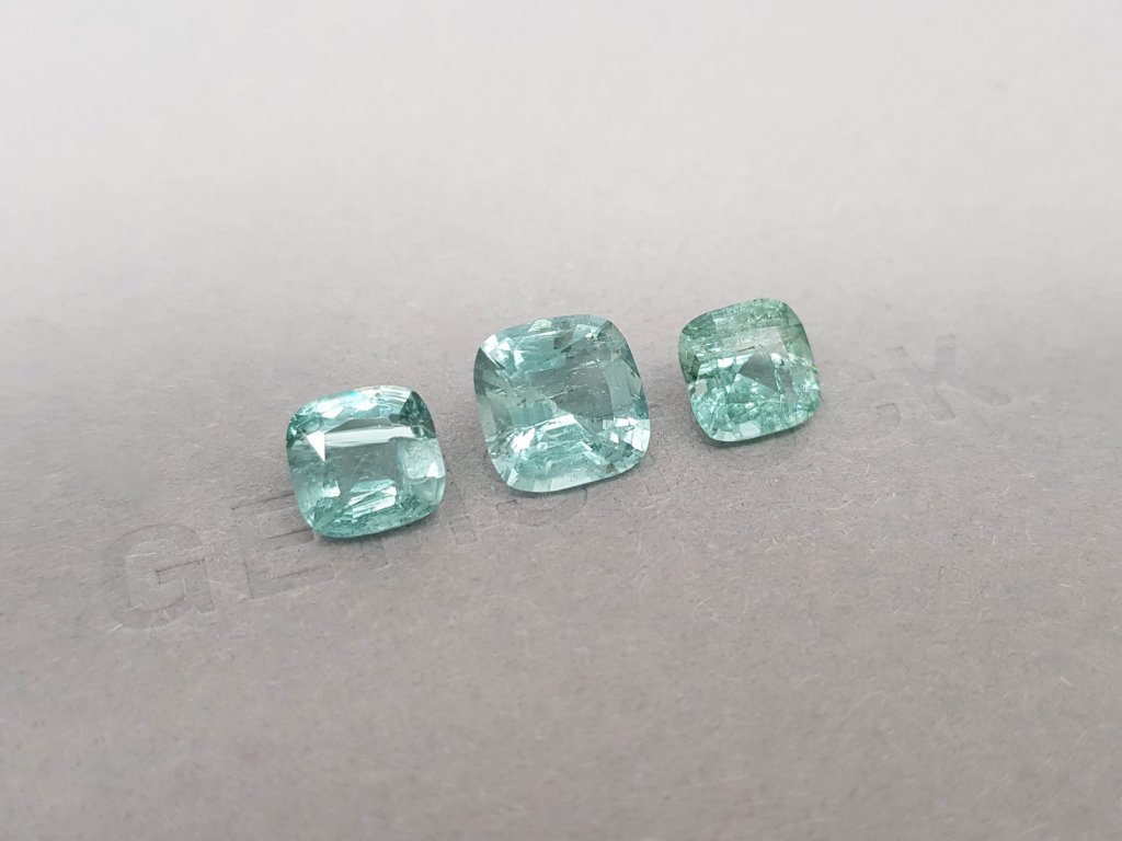 Set of blue tourmalines in cushion cut 6.63 ct, Afghanistan Image №2