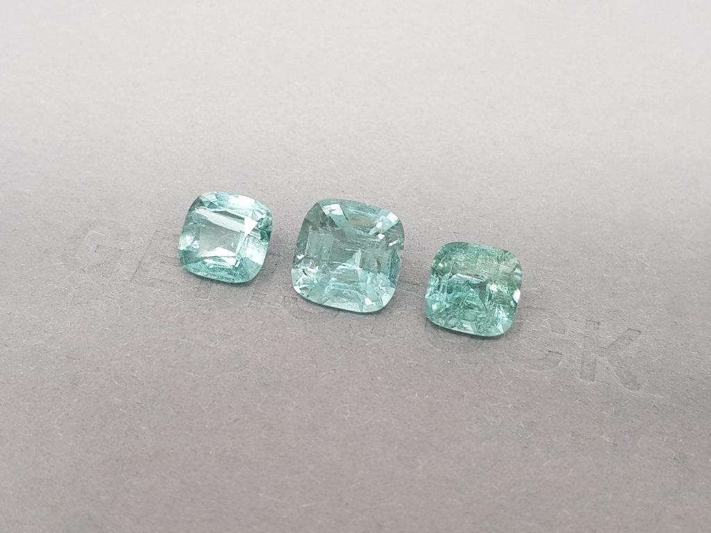 Set of blue tourmalines in cushion cut 6.63 ct, Afghanistan Image №3