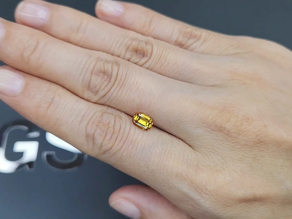 Unheated cushion cut Golden yellow sapphire 1.08 carat, Madagascar Image №2