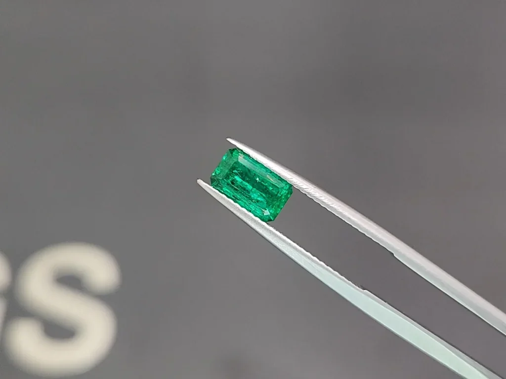 Panjshir Vivid green octagon cut emerald 1.23 carats Image №3