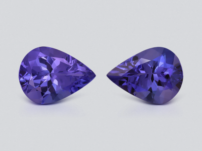 Pair of tanzanites pear cut  2.13 carats, Tanzania photo