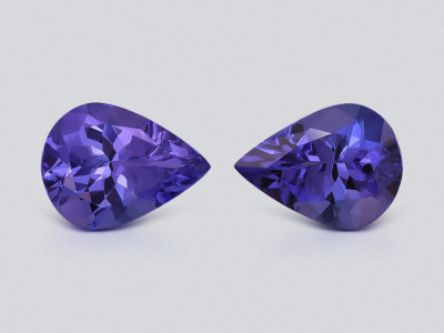Pair of tanzanites pear cut  2.13 carats, Tanzania photo