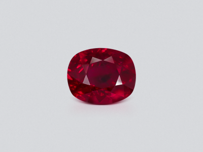 Unheated ruby Pigeon blood cushion cut 1.38 carats, Burma, GRS photo