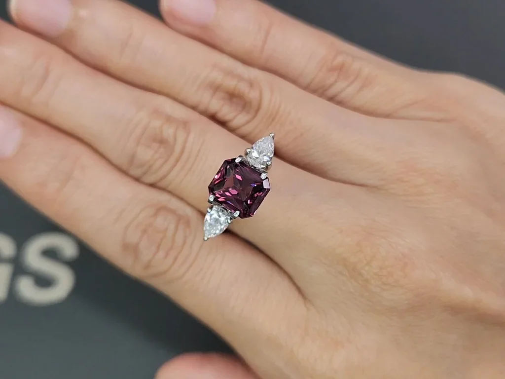 Purple spinel radiant cut 2.93 carats, Vietnam Image №5