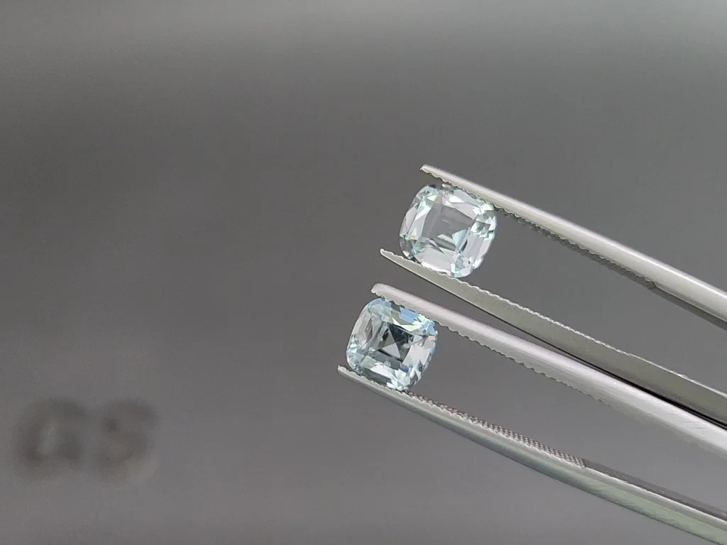 Set of aquamarines cushion cut 3.80 carats, Madagascar Image №3