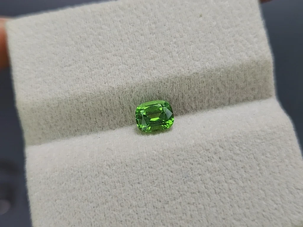 Garnet tsavorite cushion cut 0.88 carats, Tanzania Image №4