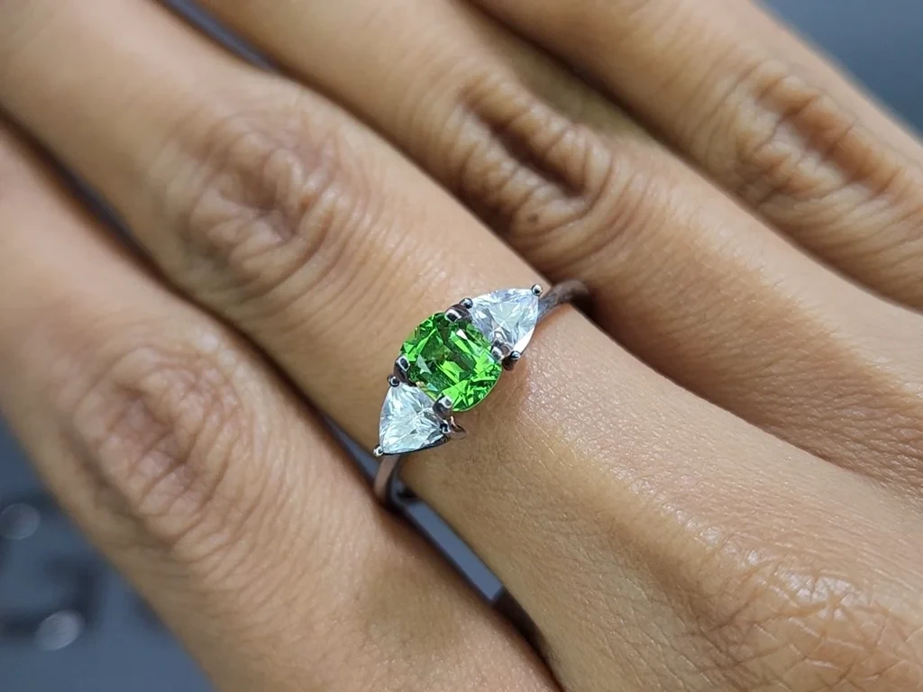 Garnet tsavorite cushion cut 0.88 carats, Tanzania Image №5