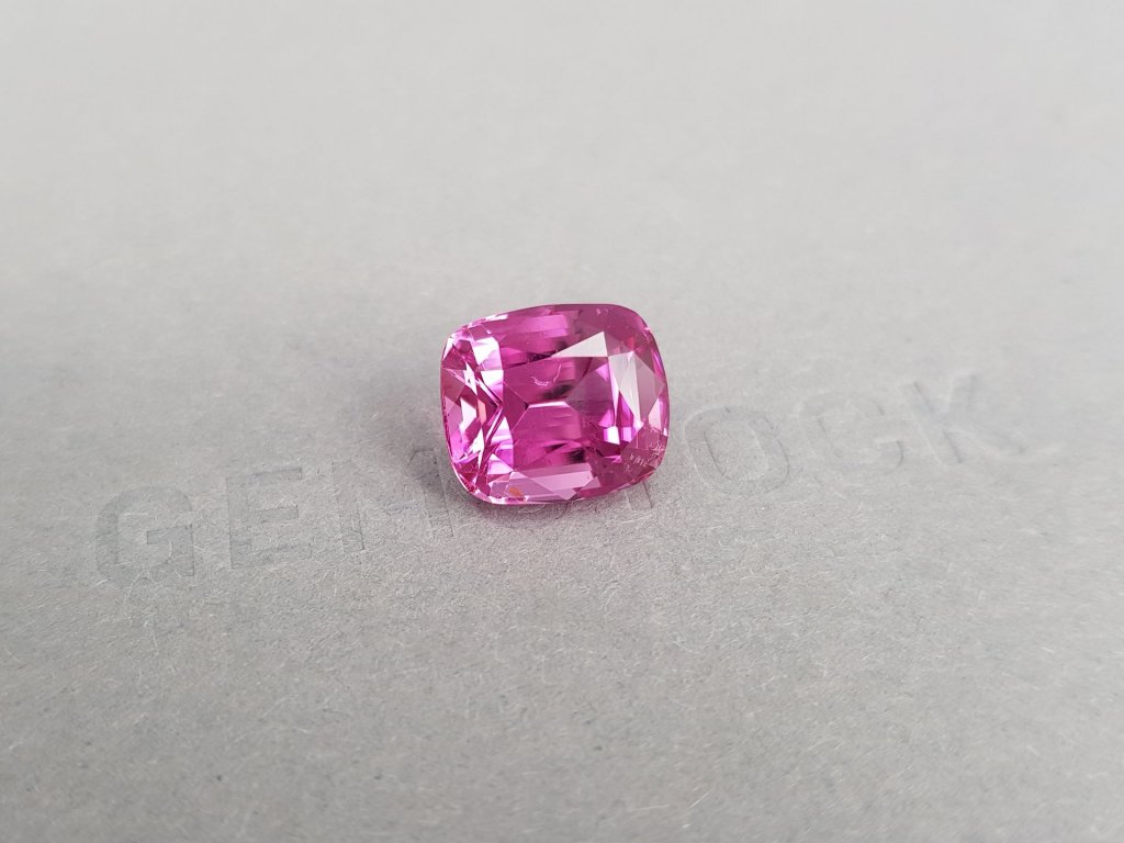 Vivid pink tourmaline in cushion cut 7.34 ct from Nigeria Image №2