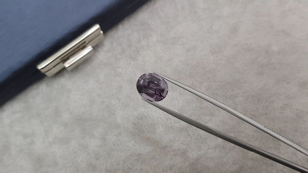 Intense purple gray spinel in oval cut 7.88 ct, Burma Image №3