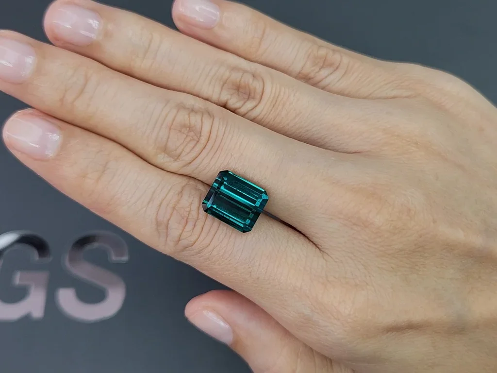 Vivid blue indicolite tourmaline in octagon cut  7.25 carats Image №2