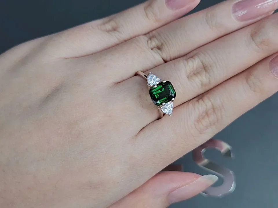 Chrome tourmaline in cushion cut 2.11 carats, Nigeria Image №5