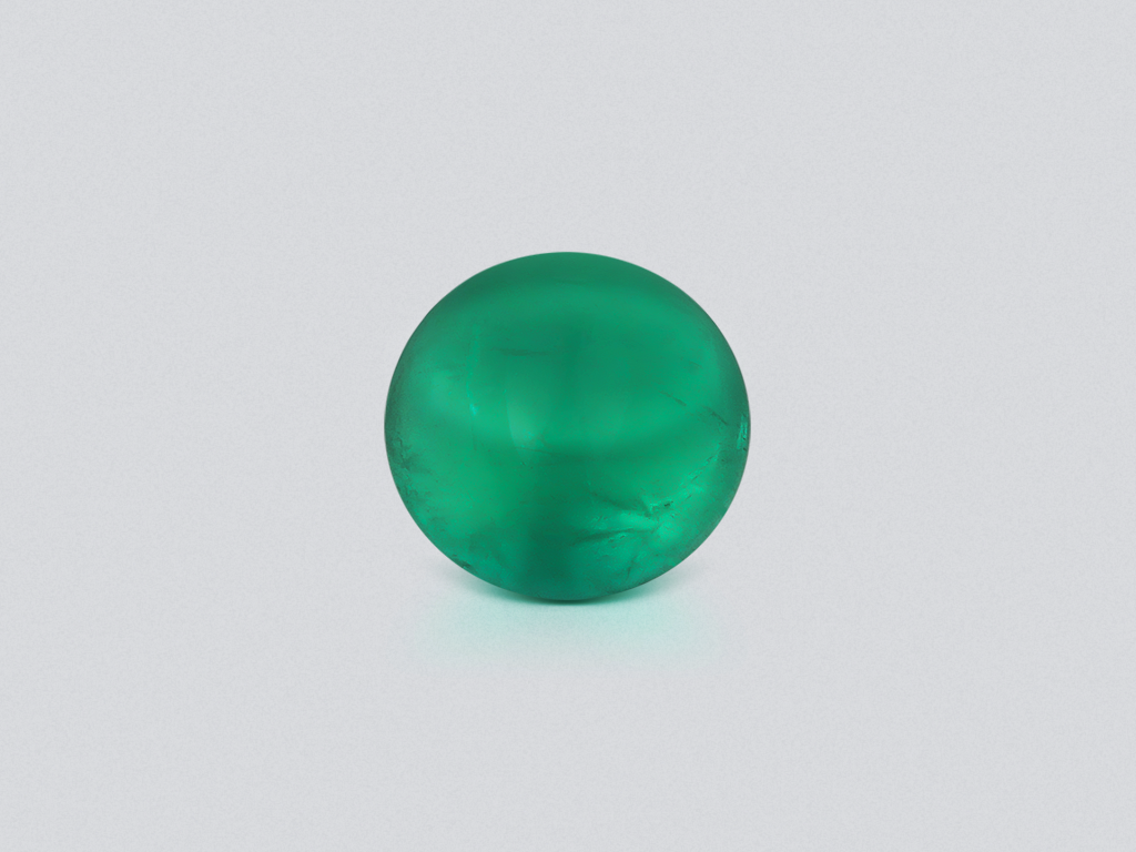 Emerald Intense Green cabochon cut 2.91 carats, Russia Image №1