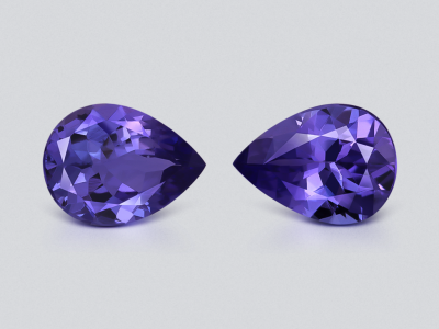 Pair of tanzanites pear cut 2.06 carats, Tanzania photo