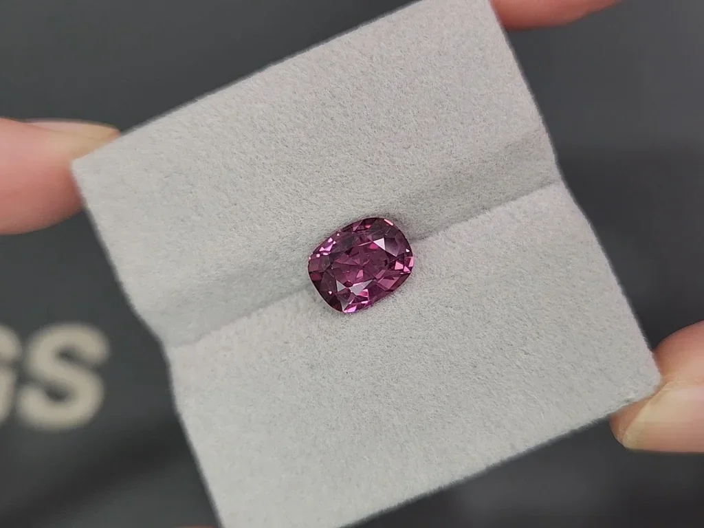 Purple spinel cushion cut 2.49 carats, Vietnam Image №4